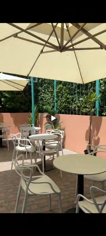 Outdoor terrace with umbrellas